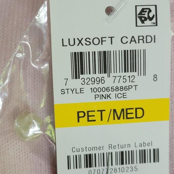 Karen Scott Petite Luxsoft Button Cardigan Pink Ice PM - Picture 3 of 3